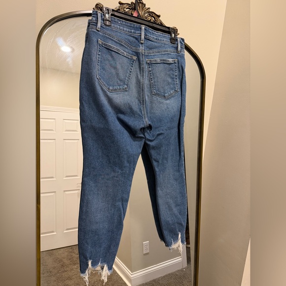 LOFT Blue Ankle Crop Distressed Skinny Jeans - Picture 2 of 5